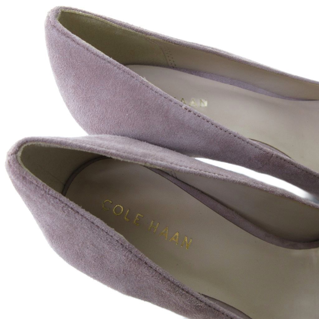  コールハーン COLE HAAN スエード パンプス ポインテッドトゥ ヒール 紫 パープル 約22.5 cm IBO 81 ハイヒール パンプス パンプス