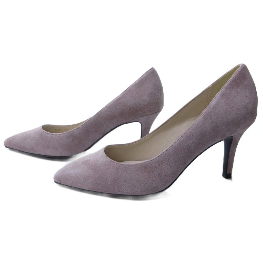 コールハーン COLE HAAN スエード パンプス ポインテッドトゥ ヒール 紫 パープル 約22.5cm IBO81