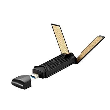 【中古】「非常に良い」ASUS USB無線LAN子機 USB-AX56 WiFi6 デュアルバンド1201 +574 Mbps 外部アンテナx2/USB3.2 Gen1接続/WPA3によるネットワークセキュリティー