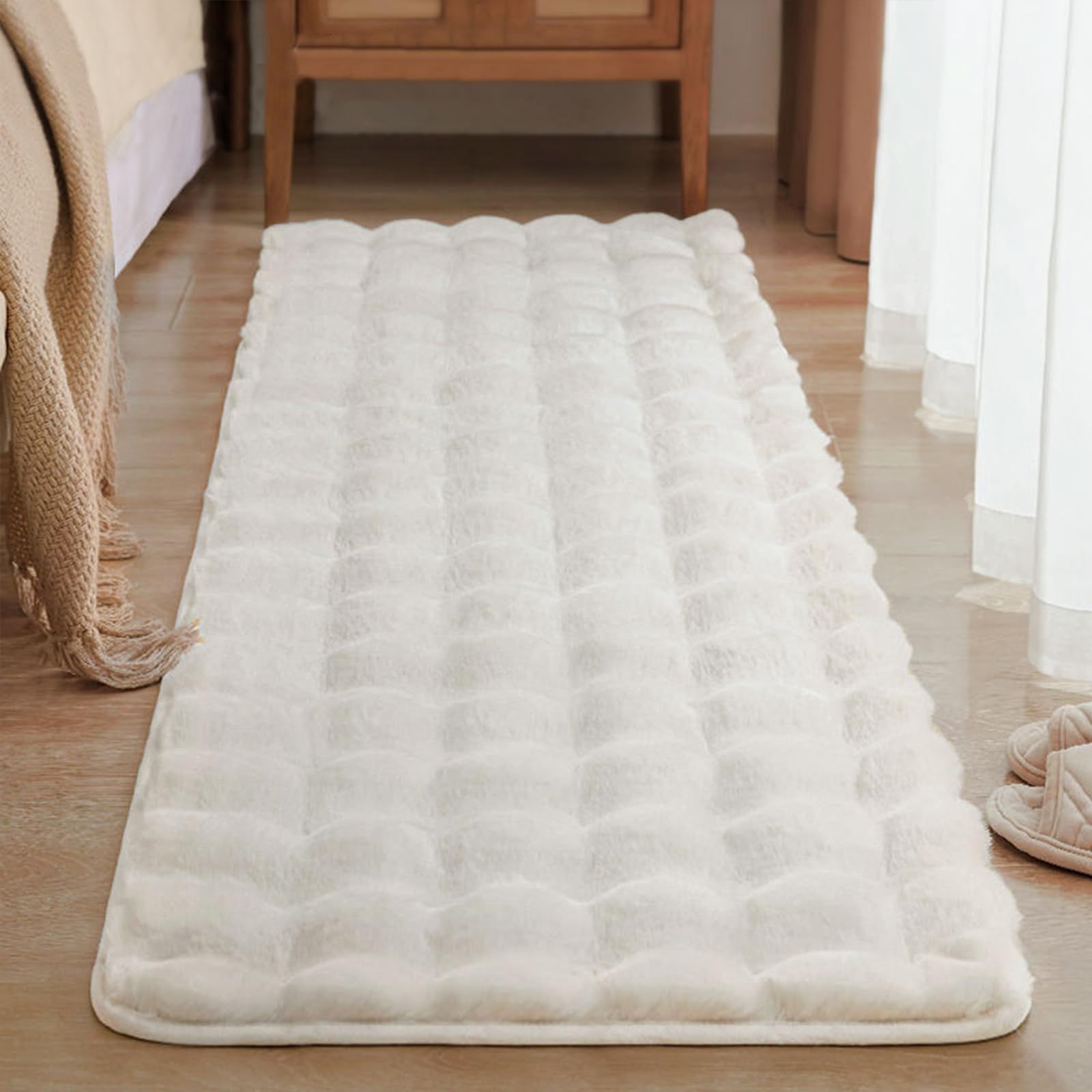 ラグ カーペット 90x180cm 低反発ラグ ラグマット 1畳 厚手 厚3cm サラふわ ラグ 北欧 厚手 絨毯 じゅうたん 抜けない ラグ 白 ふわふわ 滑り止め 洗える 床暖房 秋 冬 長方形 ミーホワイト