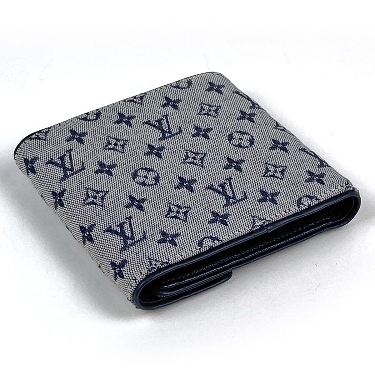 ルイ ヴィトン Louis Vuitton ポルト ビエ カルト クレディ モネ 三つ折り財布 モノグラムミニ ブルー M92239 レディース