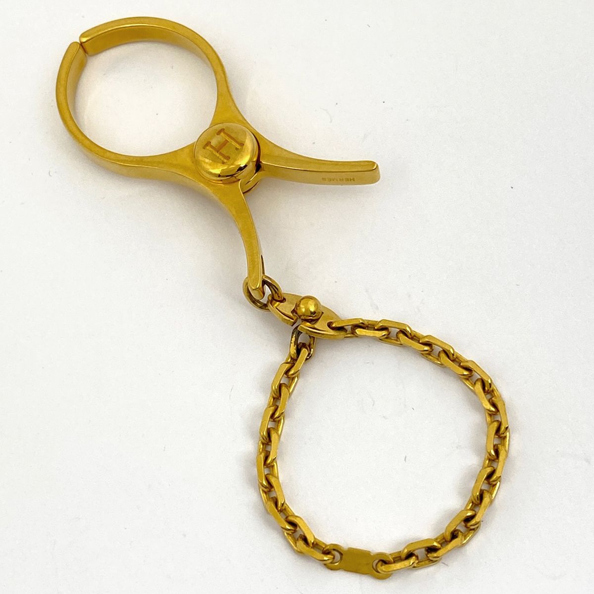 エルメス HERMES フィルー グローブホルダー グローブクリップ 手袋 バッグチャーム GP ゴールド レディース