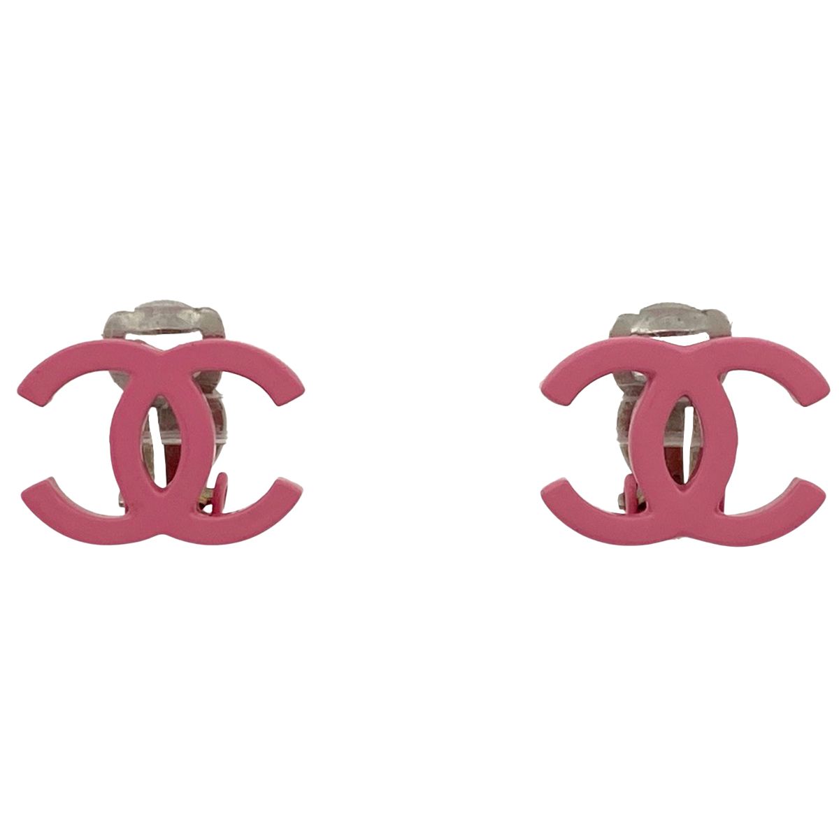 シャネル CHANEL ココマーク イヤリング シルバーメッキ ピンク シルバー レディース