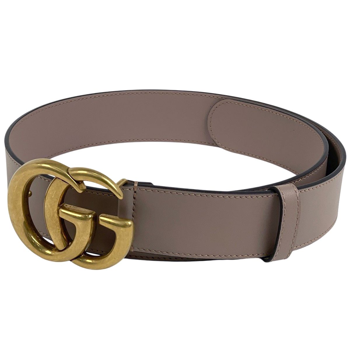 グッチ GUCCI ダブルG ワイドベルト GGマーモント ベルト レザー ブラウン レディース