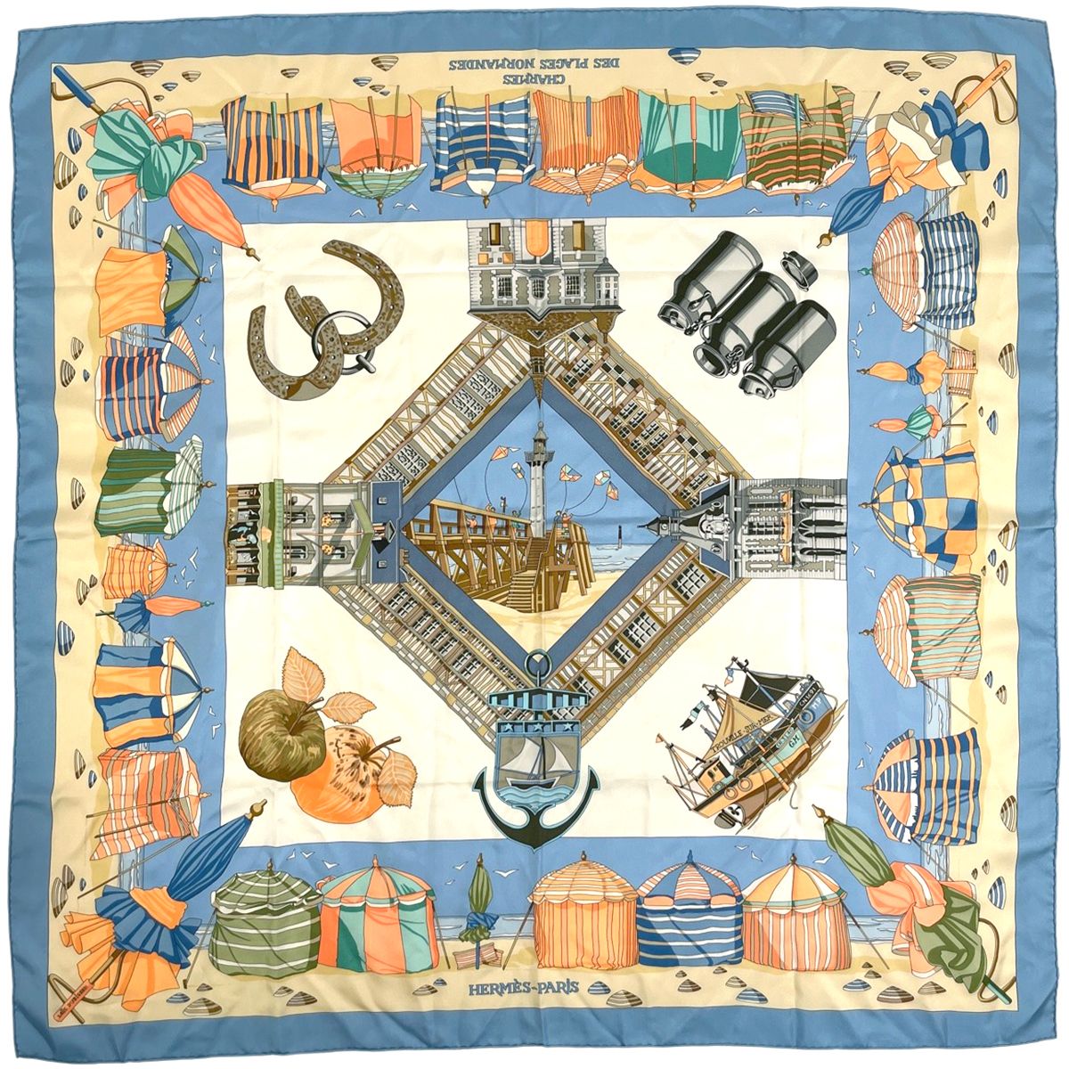 エルメス HERMES カレ 90 CHARMES DES PLAGES NORMANDES ノルマンディ