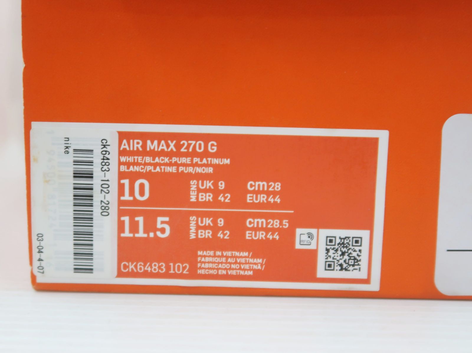 NIKE ナイキ AIR MAX 270 G エアマックス CK 6483-102 ゴルフシューズ 28㎝