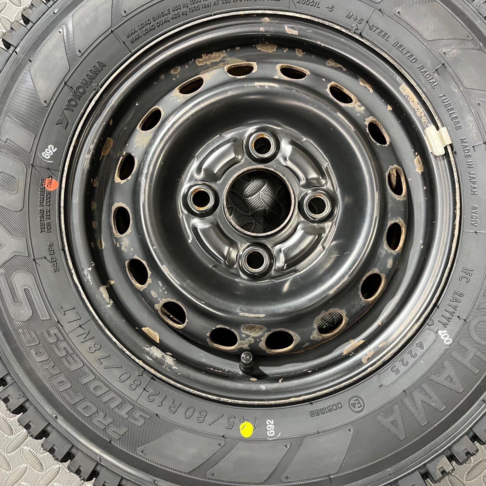 25年製 タイヤ 145|80R12 80|78N LT ヨコハマ SY01V ホンダ アクティ スタッドレスタイヤ 冬タイヤ 1121E FFCRYSTALESIA_COM