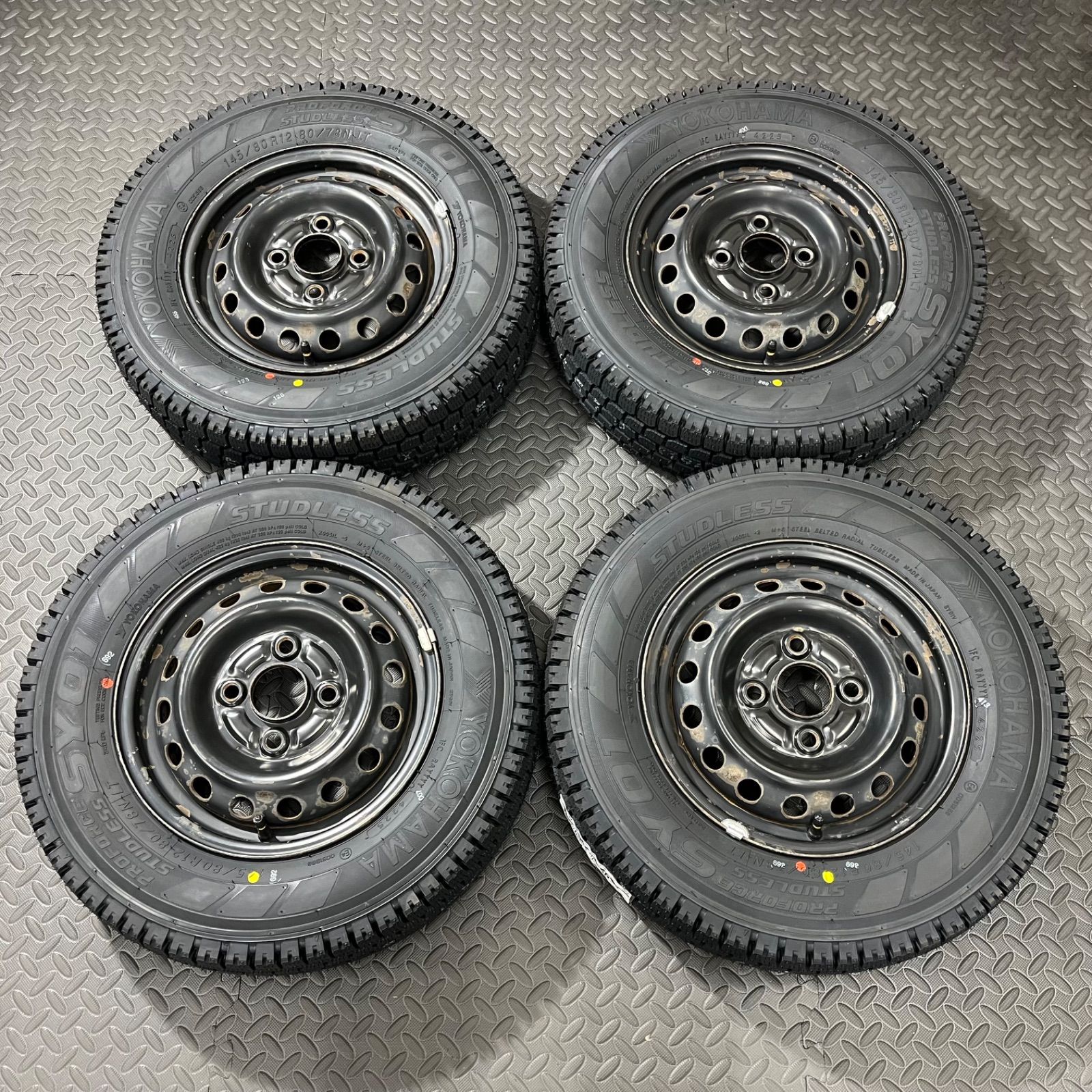 25年製 タイヤ 145|80R12 80|78N LT ヨコハマ SY01V ホンダ アクティ スタッドレスタイヤ 冬タイヤ 1121E