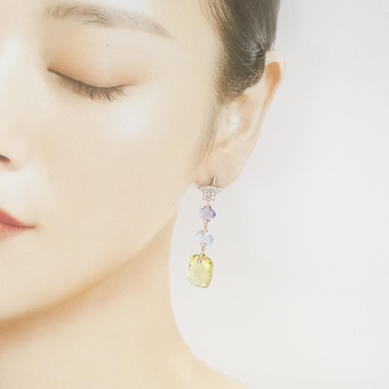 K18PG スター ストーン ピアス FORTGASGNV_COM_BR