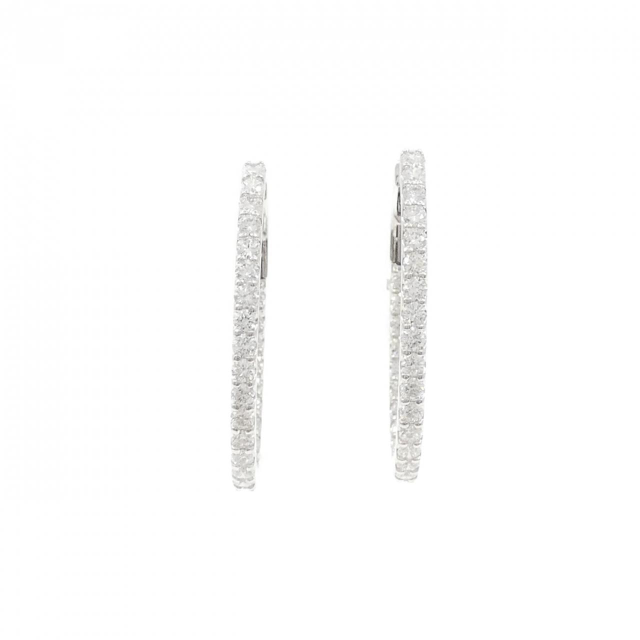 PT900 フープ ダイヤモンド ピアス 1.603CT