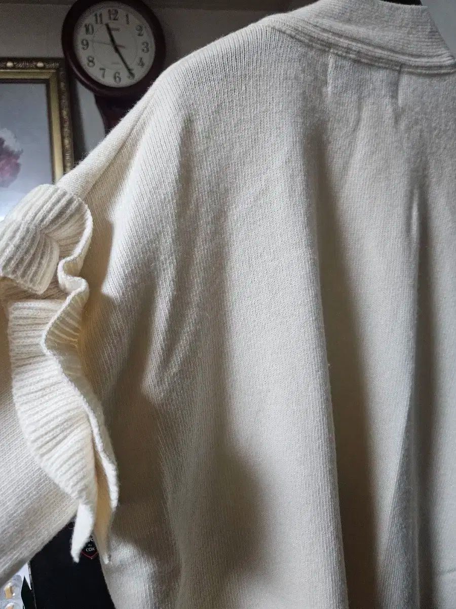  ラッキーシュエトゥ アイボリー フリル カーディガン 長袖 カーディガン ボレロ アンサンブル