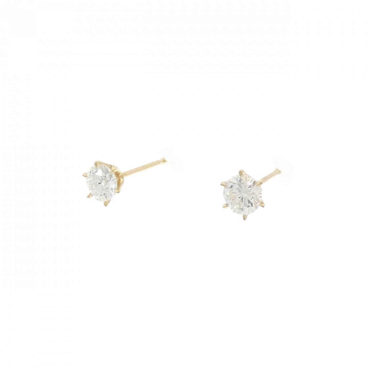 K18YG ダイヤモンド ピアス 0.262CT 0.260CT G SI1 Good
