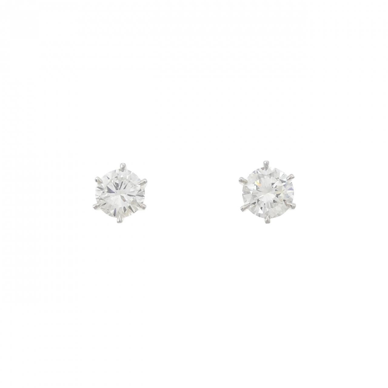 PT900 ダイヤモンド ピアス 0.437CT 0.404CT G VS1 Good