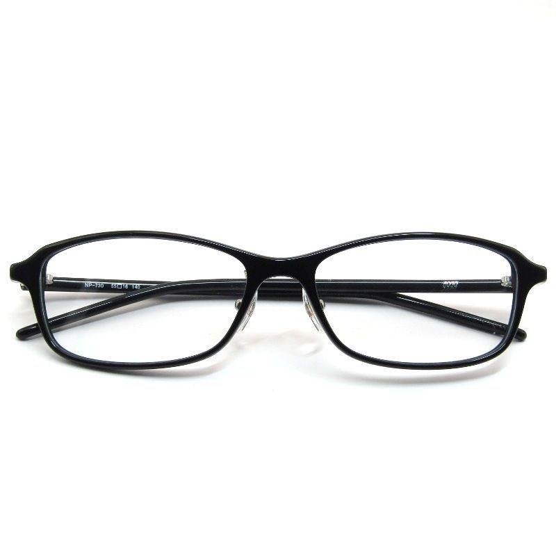 999.9 フォーナインズ メガネフレーム NP-730 日本製 スクエア ネオプラスチック 90 ブラック 61003983