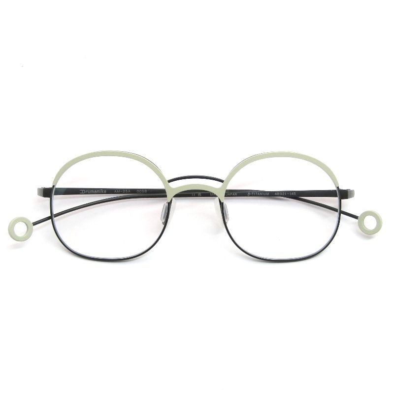 ♥ Arumamika アルマミカ メガネフレーム AM-25A 日本製 ブロウ オーバル ODSB オリーブダーク|サンドベージュ 61003994