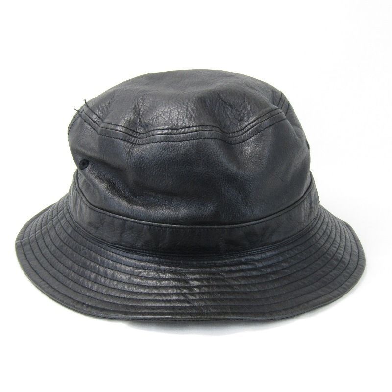 CALEE キャリー レザーバケットハット LEATHER BUCKET HAT 牛革 日本製 ブラック 黒 M 54000016