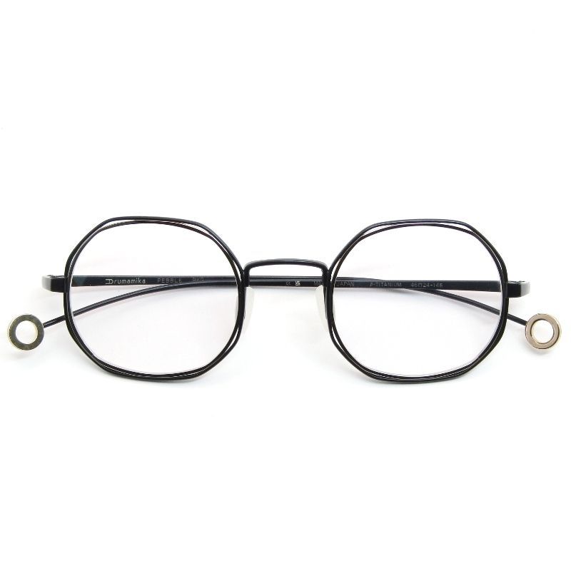 Arumamika アルマミカ メガネフレーム PEBBLE ペブル オクタゴン スクエアオーバル BKG ブラック ゴールド 61003993