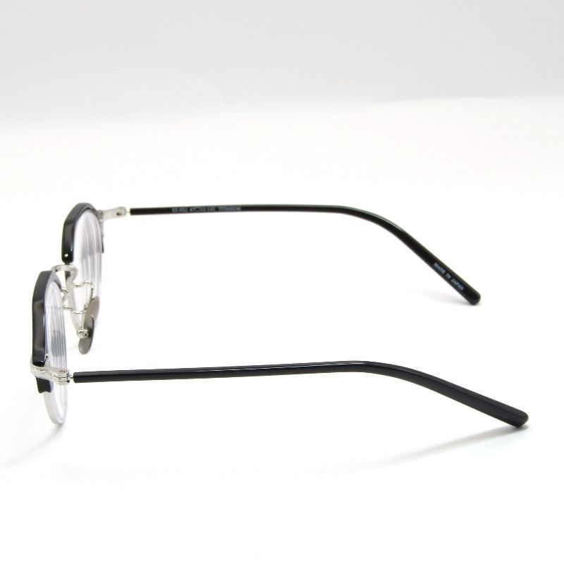 越前国甚六作 エチゼンコクジンロクサク メガネフレーム EZ-052 度入り ブロウ C-2 ブラック シルバー
