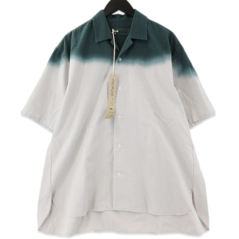 POLYPLOID ポリプロイド OPEN COLLAR SHIRT B B-5-004-040 半袖シャツ オープン コットン グリーン 3 71013979