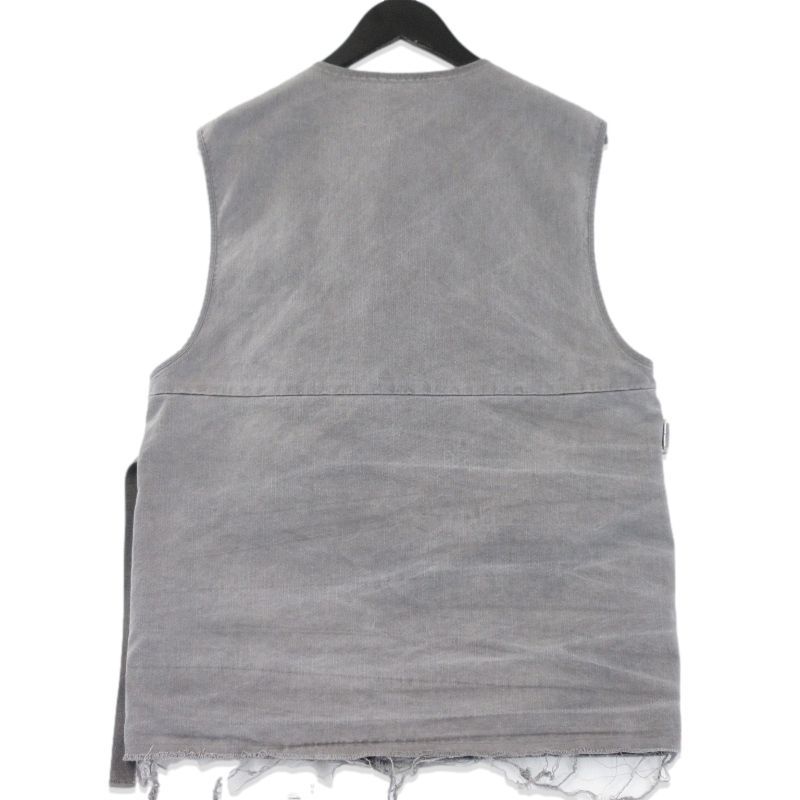 Fujimoto フジモト OVERDYED WRAP VEST FJ24F-43-001 製品染め ベスト カットオフ ブラック 黒 F 70017190
