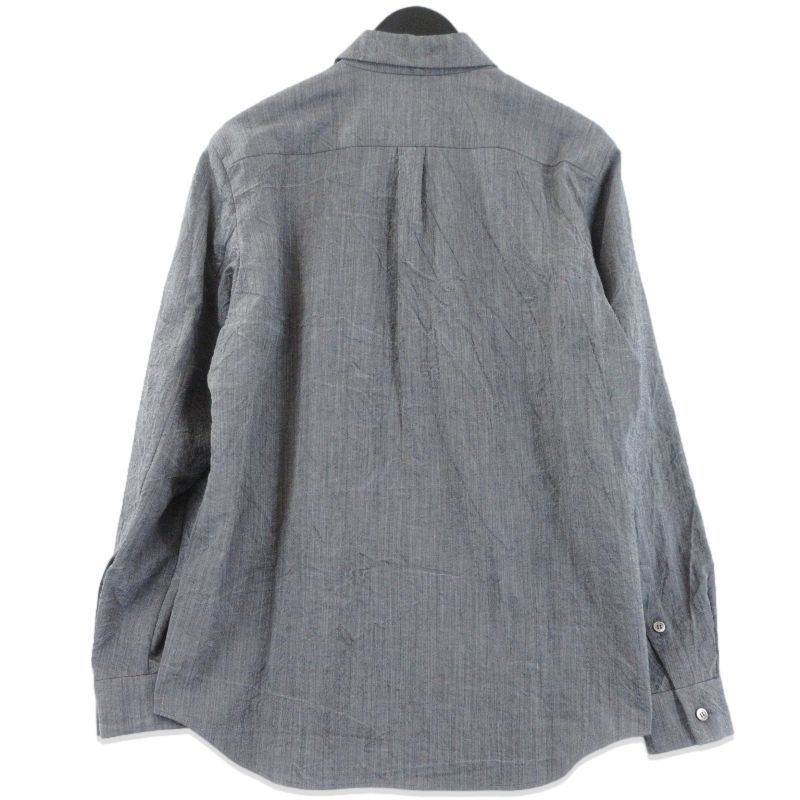 山内 ヤマウチ 塩縮加工リネンシャンブレー yc41-242-lin 長袖シャツ レギュラー グレー 3 70017191
