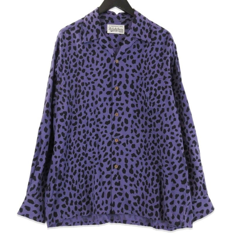 WACKO MARIA ワコマリア HAWAIIAN SHIRT L S TYPE-2 23FWE-WMS-HI02 ハワイアンシャツ 長袖シャツ オープン パープル M 71013968