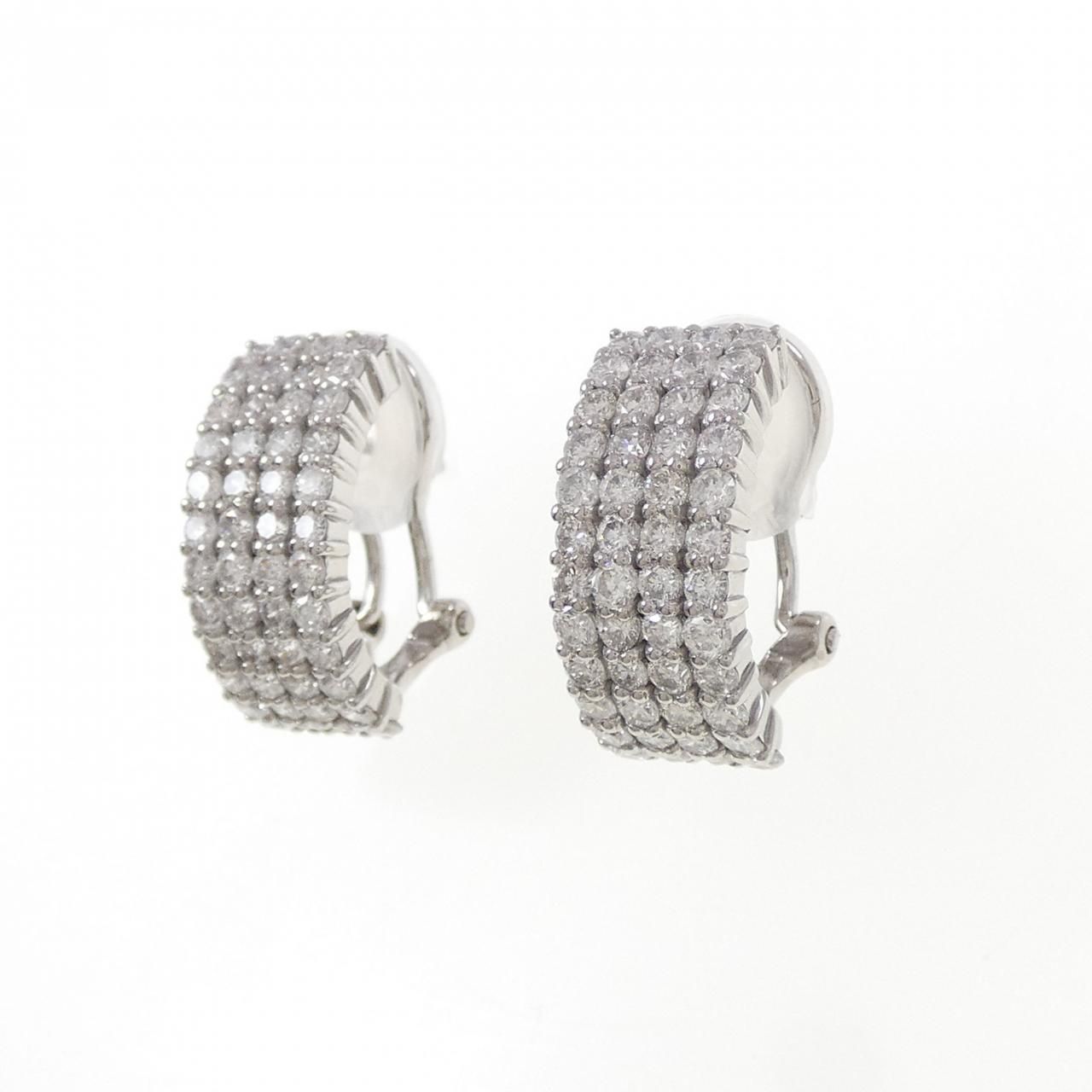 K18WG パヴェ ダイヤモンド ピアス イヤリング 2.00CT