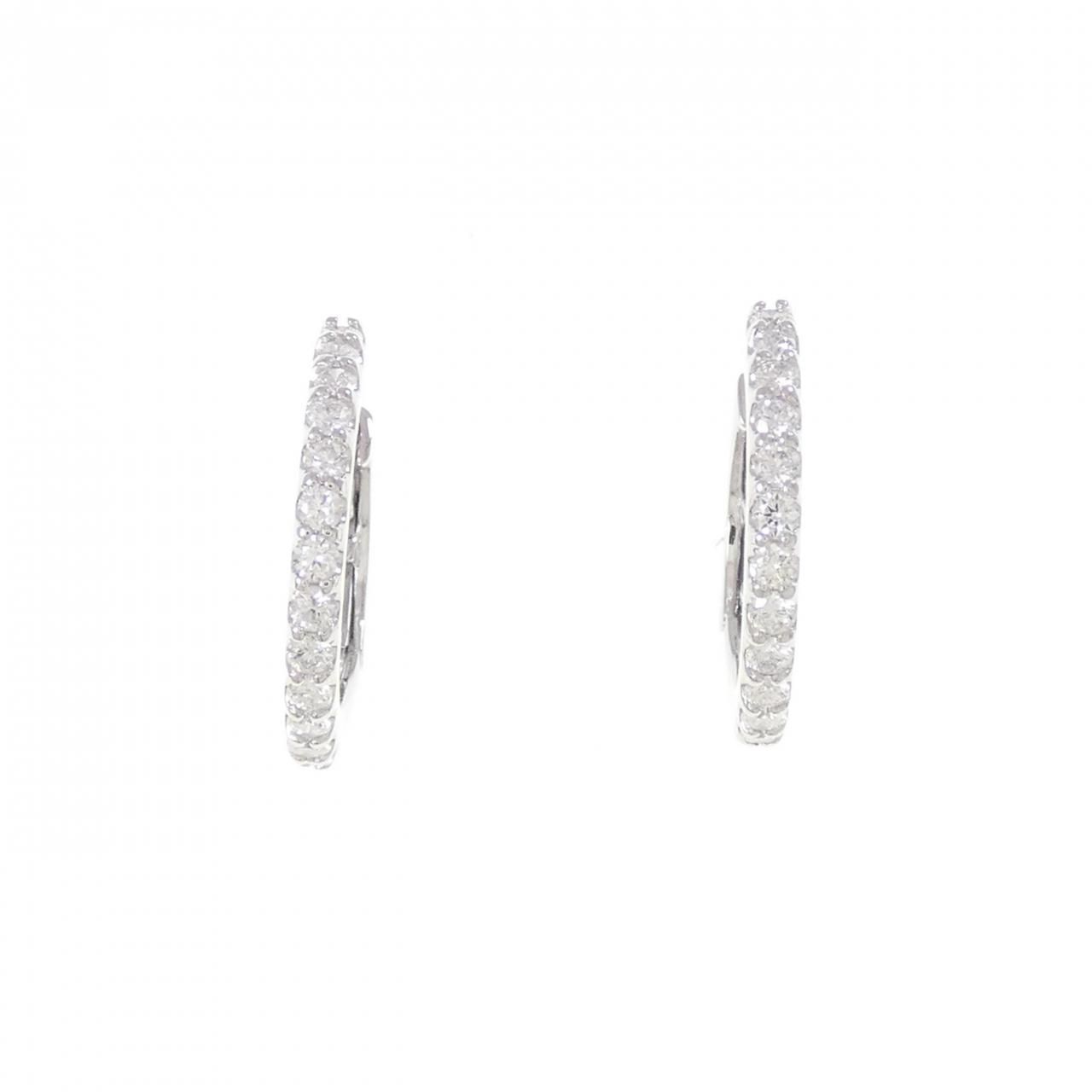PT900 ダイヤモンド フープ ピアス 0.40CT