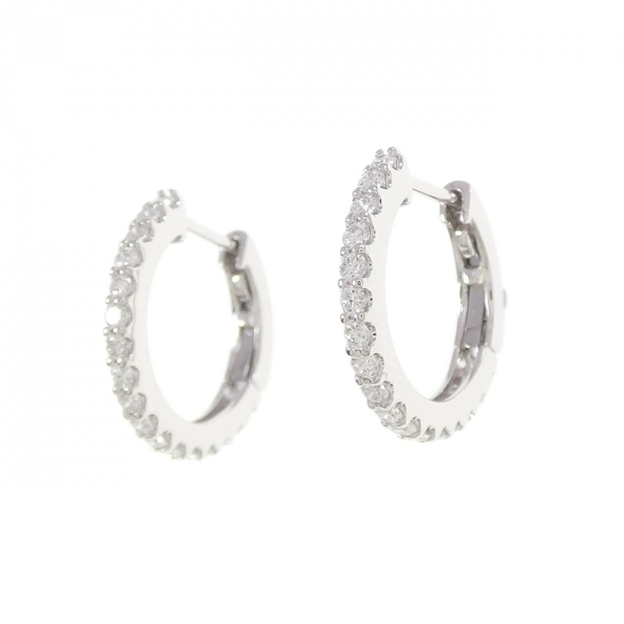 PT900 ダイヤモンド フープ ピアス 0.40CT