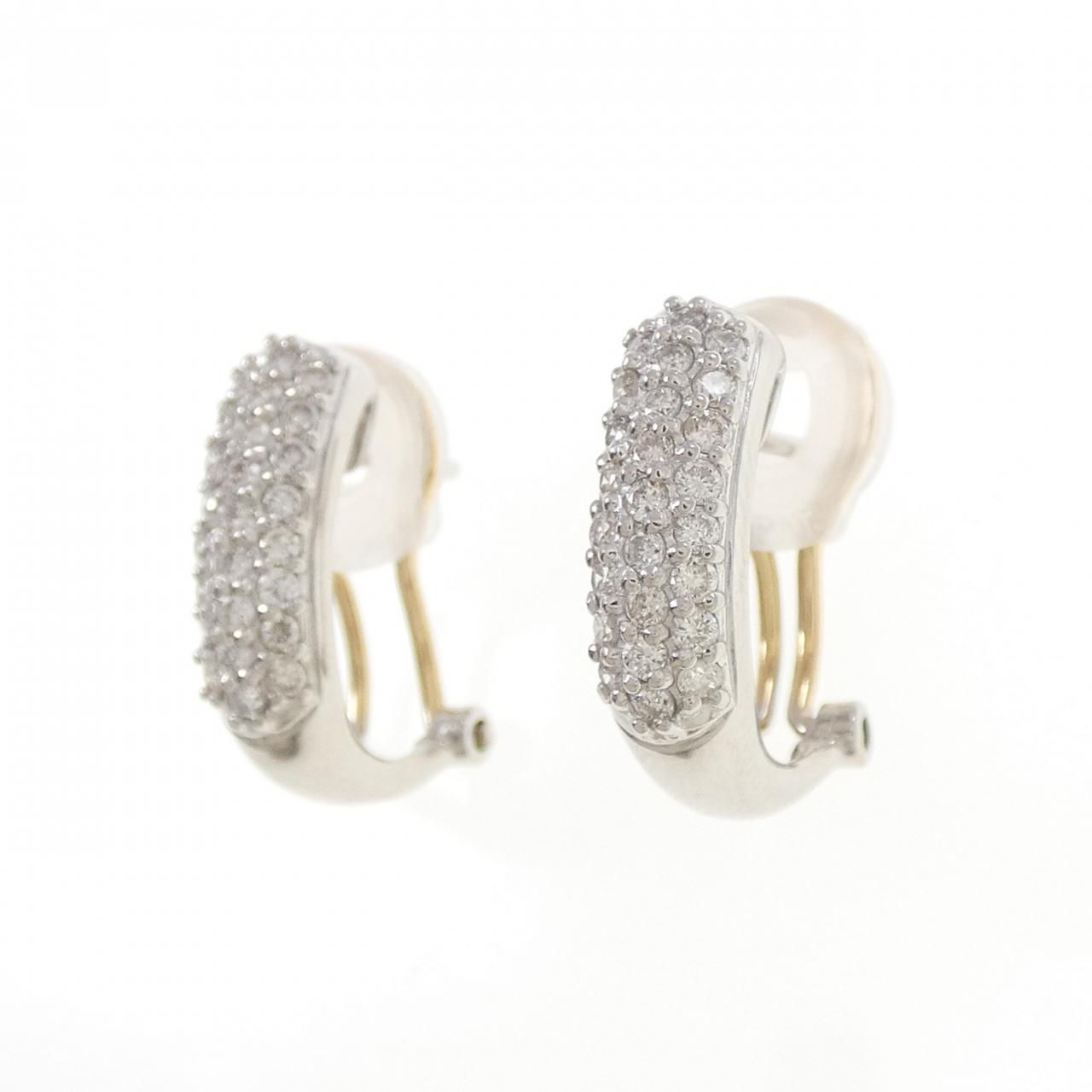 PT900 K18YG パヴェ ダイヤモンド ピアス イヤリング 0.50CT