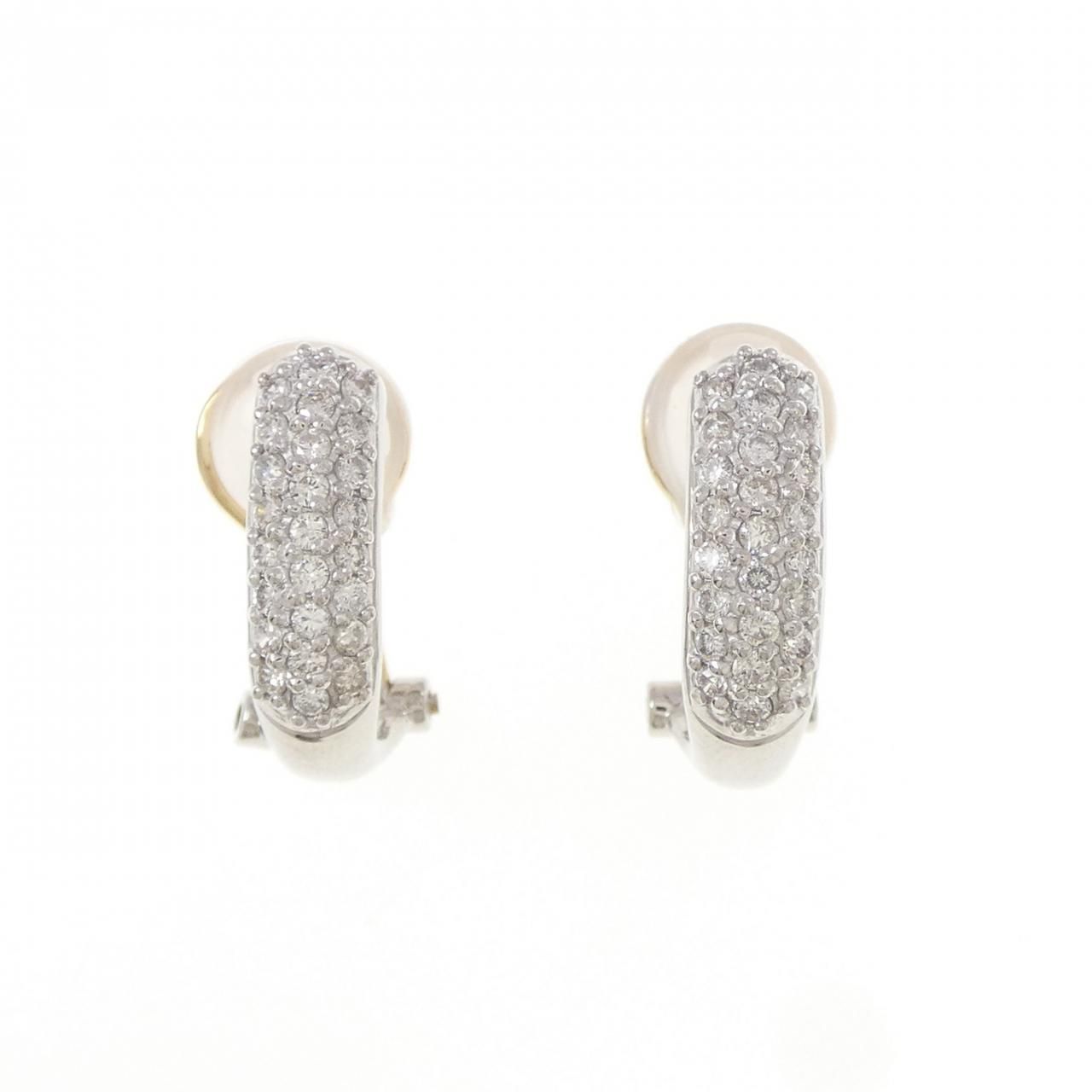 PT900 K18YG パヴェ ダイヤモンド ピアス イヤリング 0.50CT