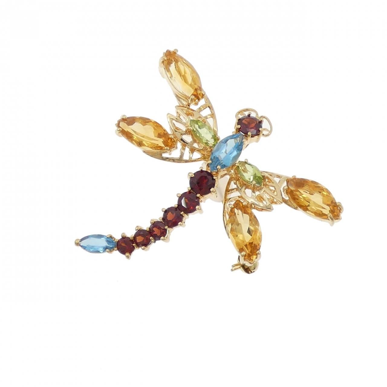 ポンテヴェキオ トンボ ストーン ブローチ