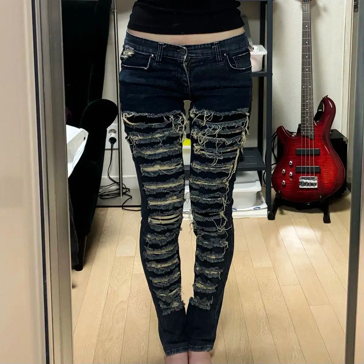 Selvage ディストレスト スキニージーン パンク ロックシーク HYSTERIC GLAMOUR ヒステリックグラマー