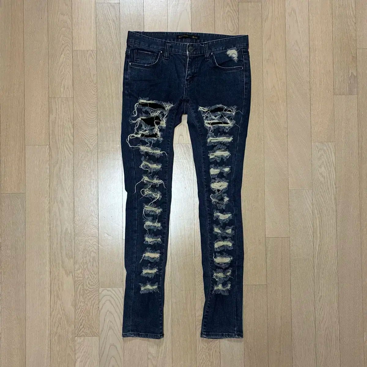 Selvage ディストレスト スキニージーン パンク ロックシーク HYSTERIC GLAMOUR ヒステリックグラマー