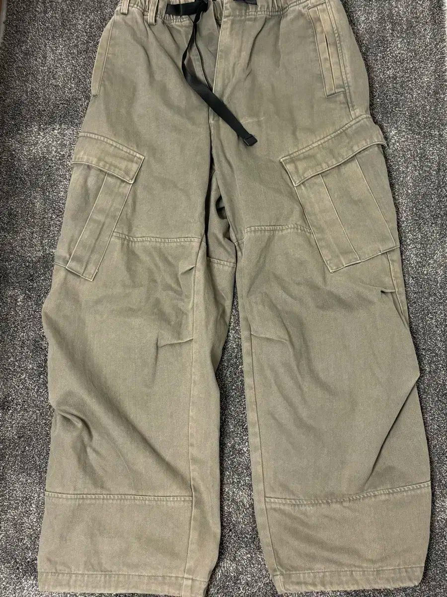 Hatchingroom ミールパンツ ウォッシュド オリーブ 2