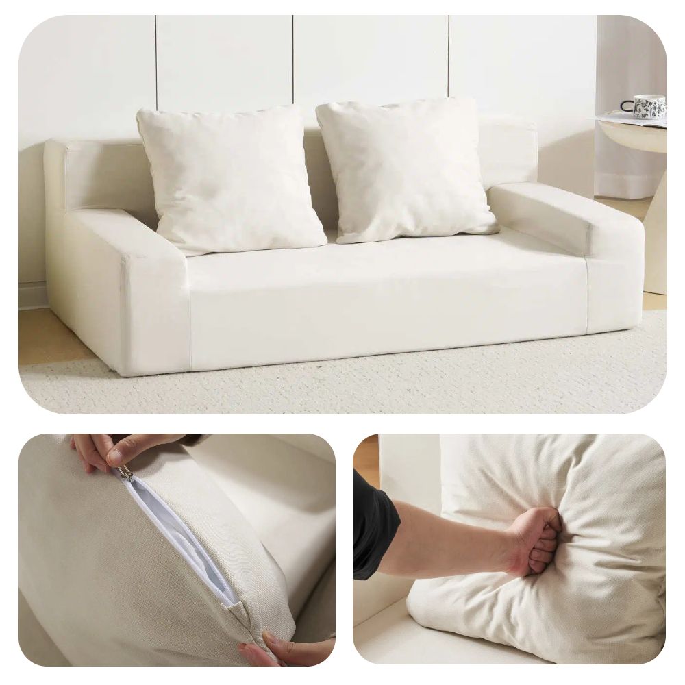 2人掛けソファベッド フロアソファ コンパクト ローソファ こたつ用 ソファー 1人暮らし マルチに使える クッション付き 座椅子 1人掛け 完成品 運びに便利だ 軽いソファー 圧縮梱包 高反発ウレタン 25D GC