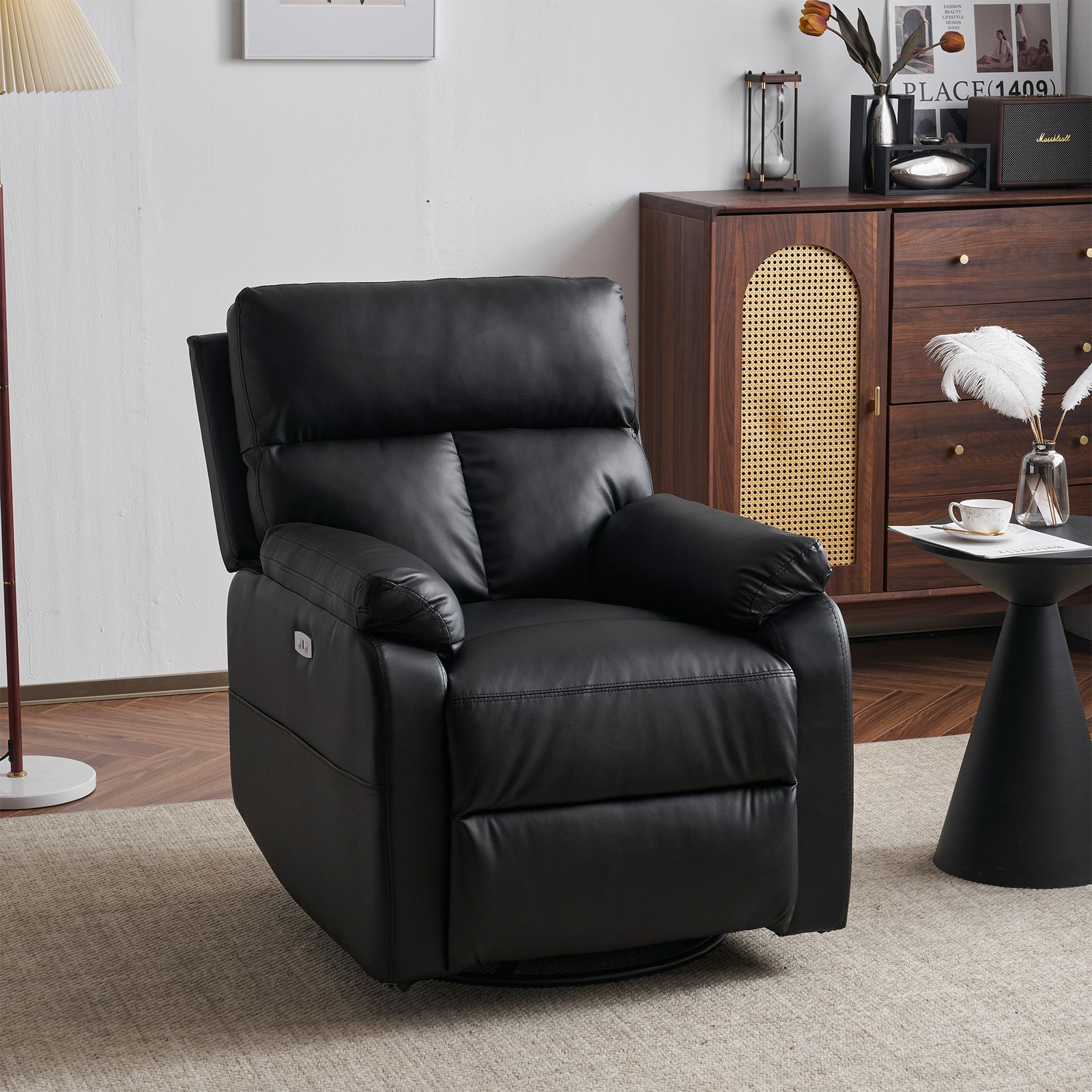 リクライニングチェア 回転式 リクライニングソファ 1人掛け 電動