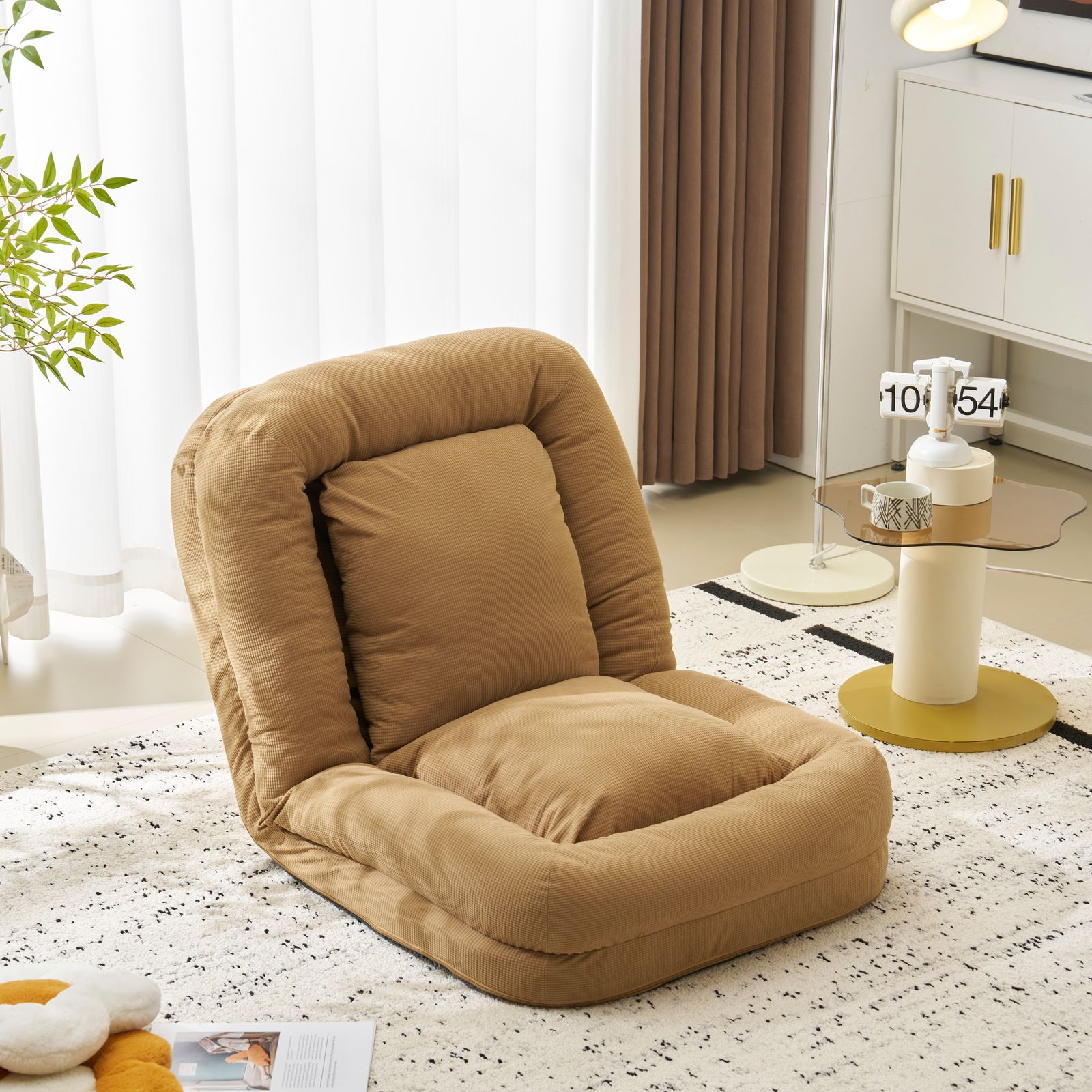 1人掛けソファー ソファーベッド 座椅子 6段調整 3WAY 1人掛け 2人掛け シンプル ベッド 折りたたみ フロアソファー 寝る 座る 外観 実用性 コンパクト 枕付き 包まれる感じ GC NEXPOTALLINN_EU