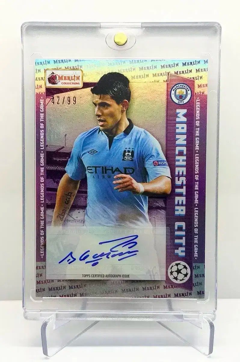 99 トップス マンチェスターシティ セルヒオ アグエロ オート サインカード