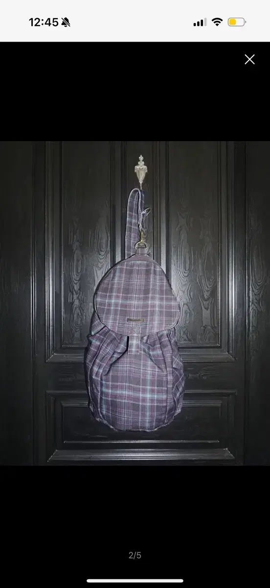 SCULPTOR チェック スカル Three-Way Twill Bag Purple