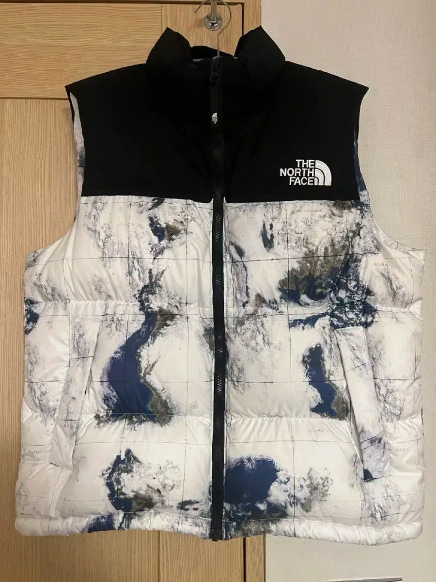 L THE NORTH FACE ザノースフェイス 白ラベル Nuptse ヌプシ ダウン BEST ベスト 地球 ベスト ダウン