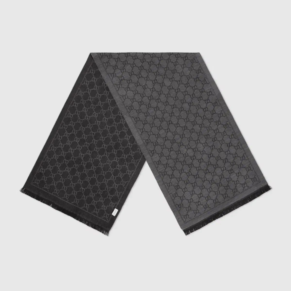 正規品 グッチ GG パータン ウール マフラー グレー