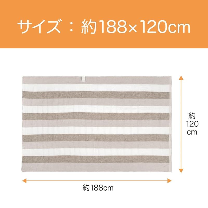 コイズミ 電気毛布 掛敷毛布 快眠タイマー付き 丸洗い可 188×120cm KDK-75238T