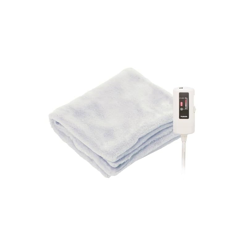 ユアサス 電気ブランケット 110×70cm フェイクファー 電気ひざ掛け YCB-PFB40E W 洗える 丸洗い フェミホワイト