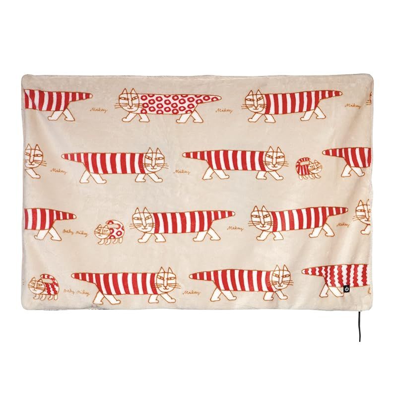 コイズミ 電気ひざ掛け USB ブランケット USB給電 丸洗い可 リサ ラーソン ベージュ 90×60cm KDH-L122U C