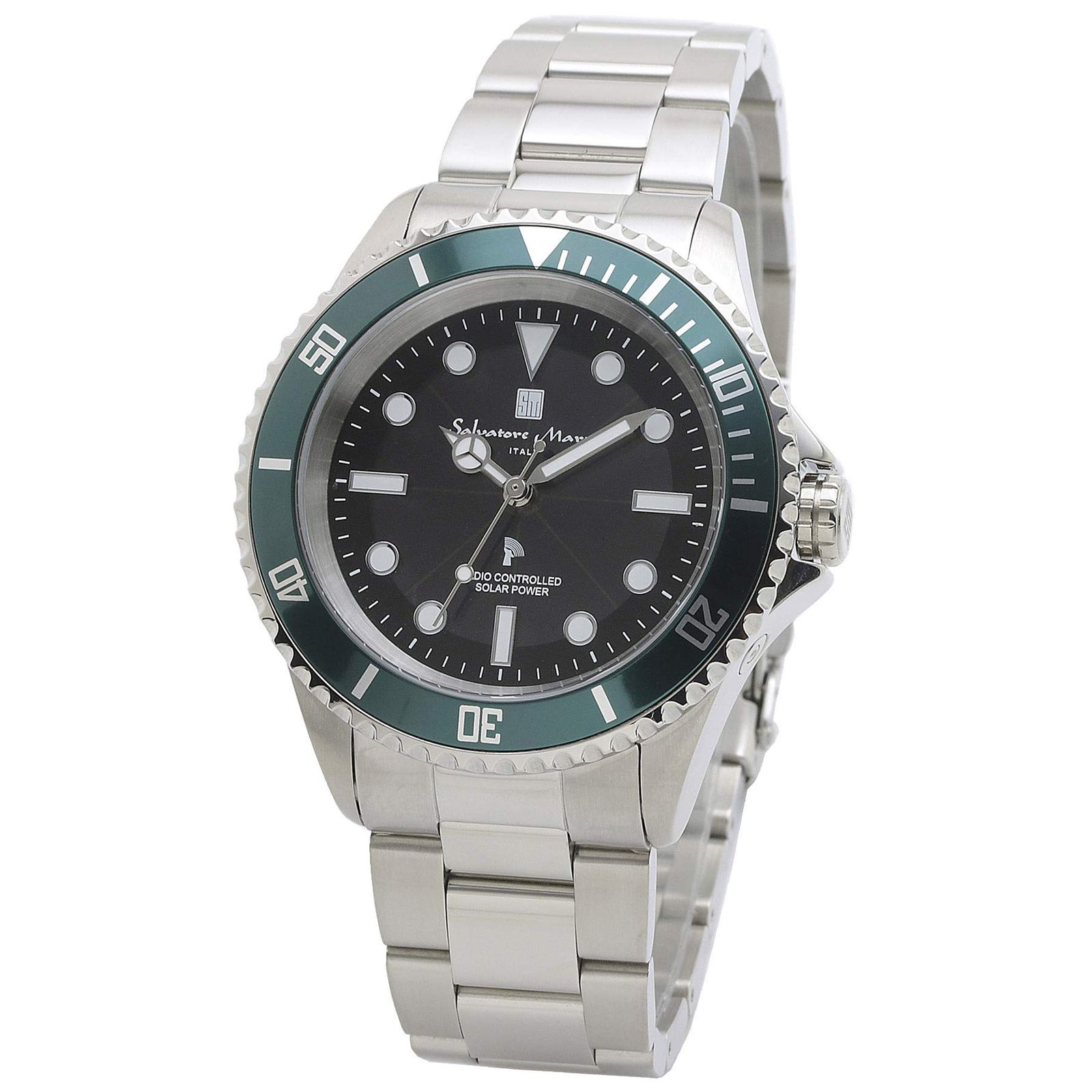 Salvatore Marra サルバトーレマーラ メンズ 腕時計 電波ソーラー ビジネス 人気 ブランド 防水 プレゼント 黒 クロス付き SSBKGR