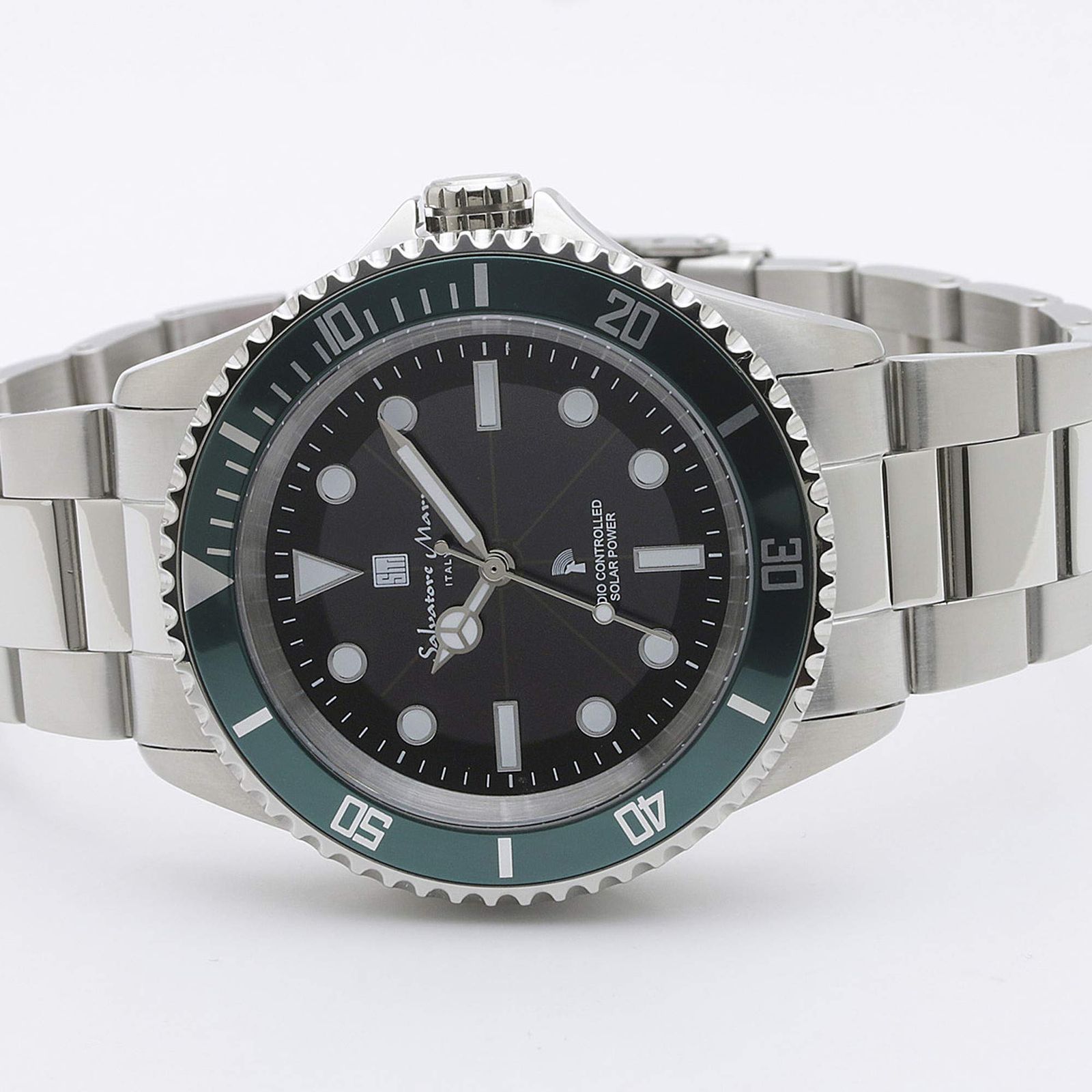 Salvatore Marra サルバトーレマーラ メンズ 腕時計 電波ソーラー ビジネス 人気 ブランド 防水 プレゼント 黒 クロス付き SSBKGR