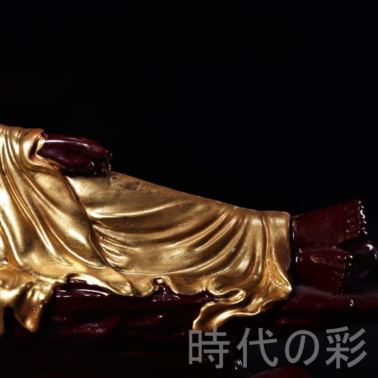 朱砂鍍金釈迦牟尼仏像】天然朱砂 彫刻逸品 精密造形 鍍金工芸 仏教美術