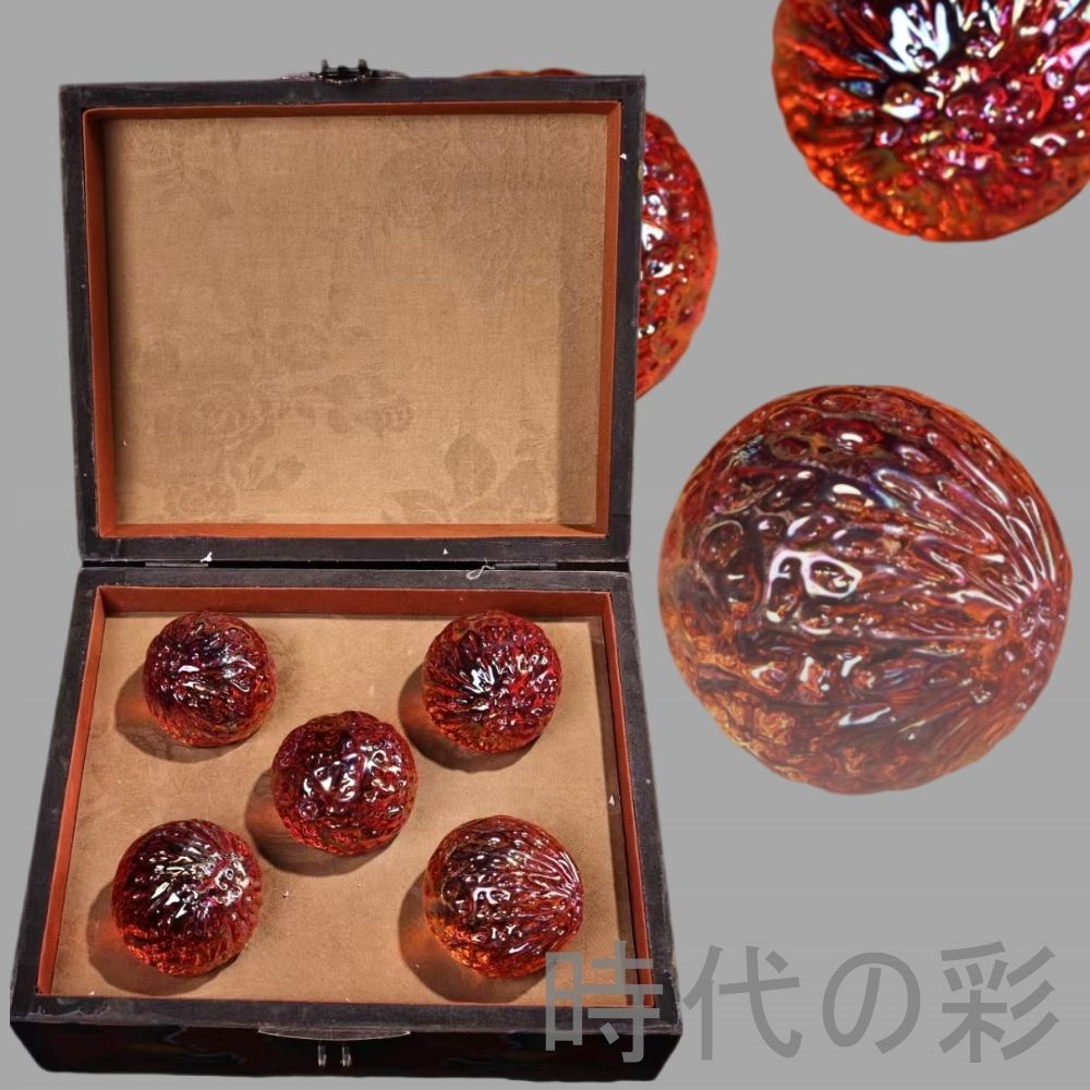 清代宮廷御蔵 天然隕石球】珍稀收藏品 古美術 漆器盒入 宇宙鉱物 中国