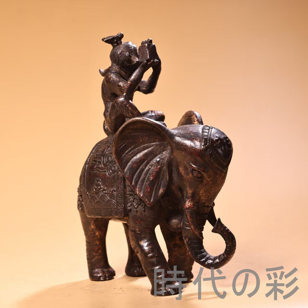 銅製封侯拜相置物】純銅製 吉祥文様 鎮宅聚財 風水置物 唐物 骨董品